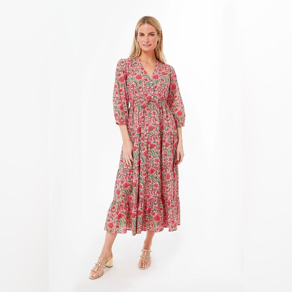Tuckernuck pink city prints pink jungle Maria dress